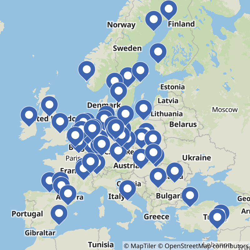 A map displaying all new construction and expansion projects to be completed in 2023.