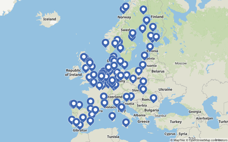 A map displaying all Energy projects in Europe
