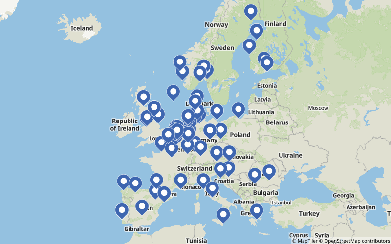 A map displaying all Industrial gasses projects in Europe