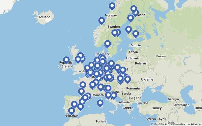 A map displaying all Specialties projects in Europe