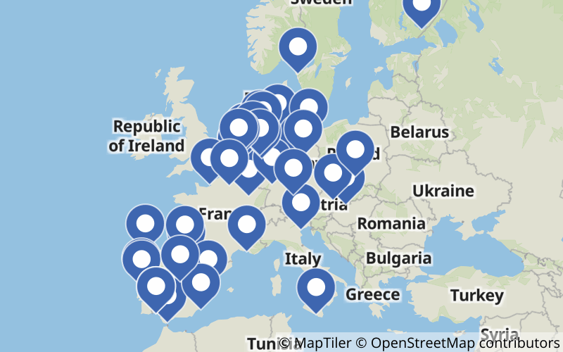 A map displaying all Biodiesel plants in Europe